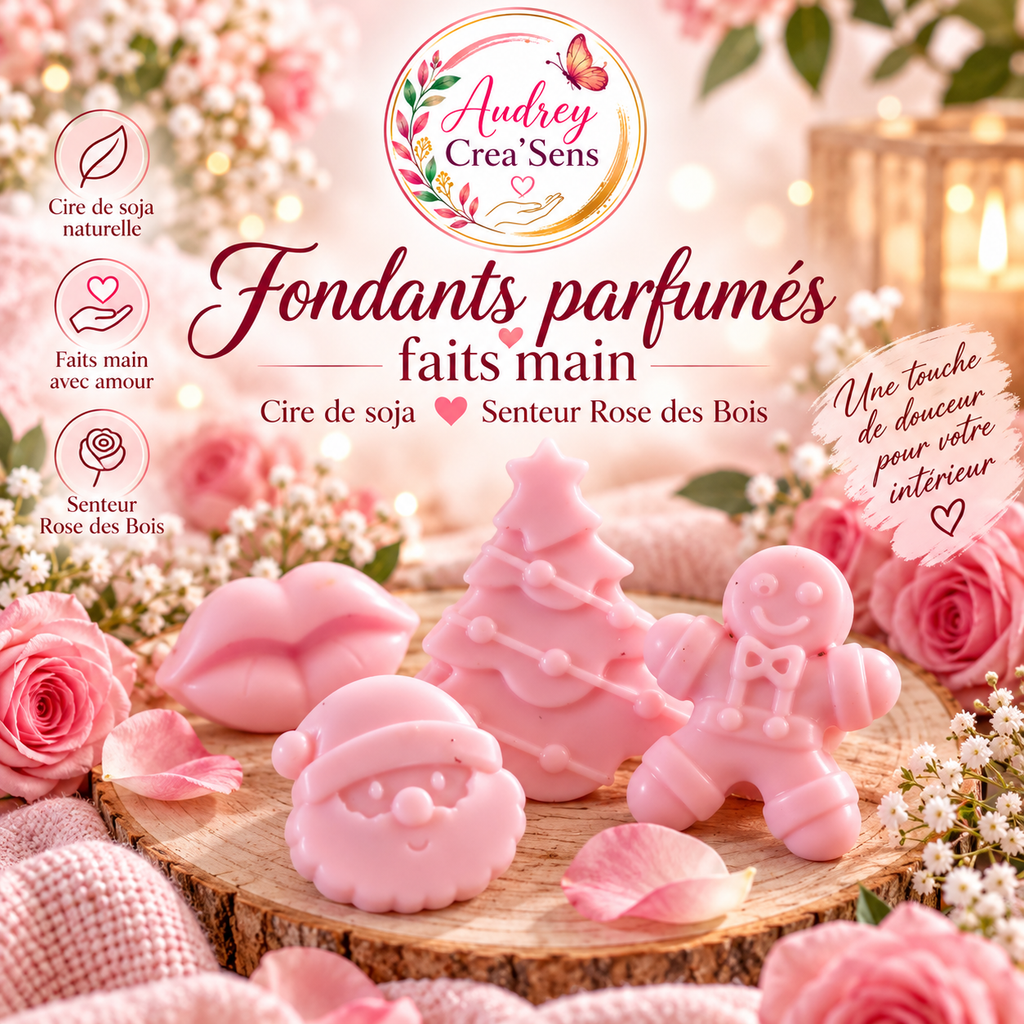 Fondants parfumés fait main senteur bois de rose