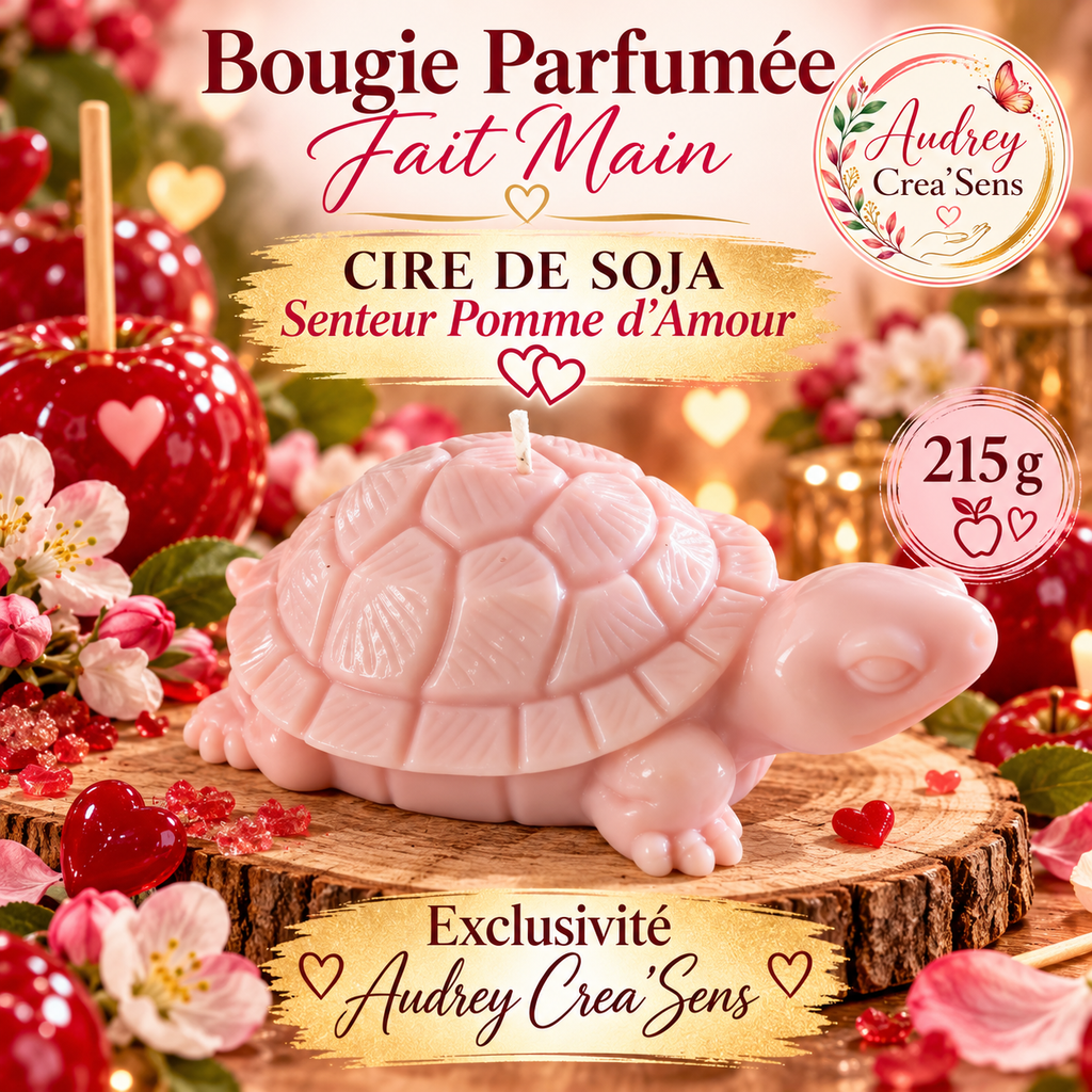 Bougie parfumée fait main senteur pomme d amour
