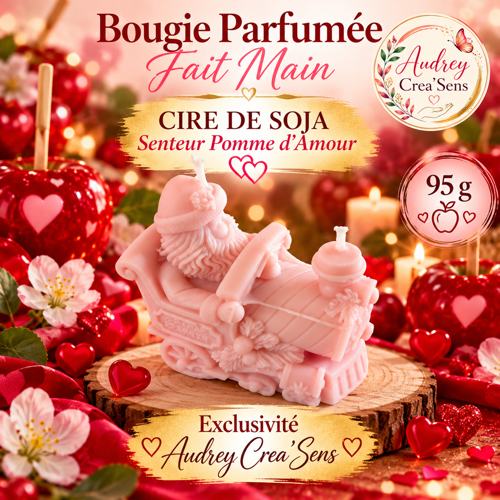 Bougie parfumée fait main senteur pomme d amour