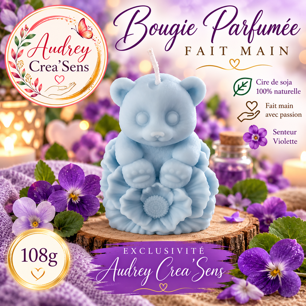 Bougie parfumée fait main senteur violette