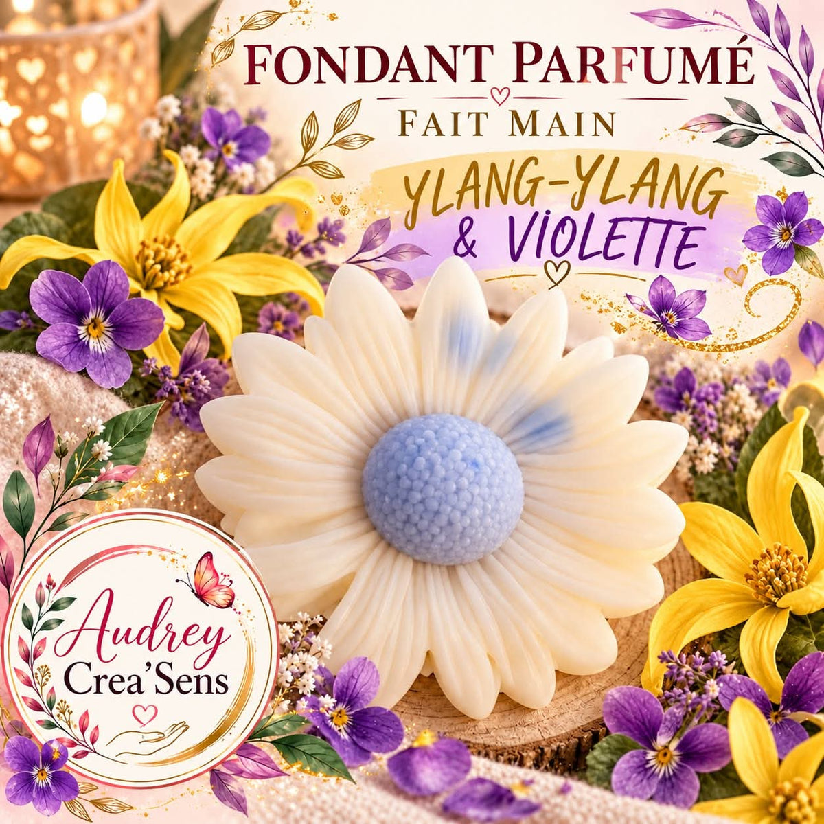 Fondant parfumé fait main senteur ylang ylang violette