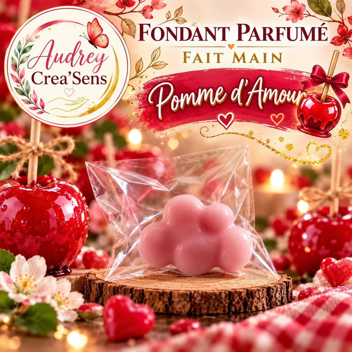 Fondants parfumés fait main senteur pomme d amour