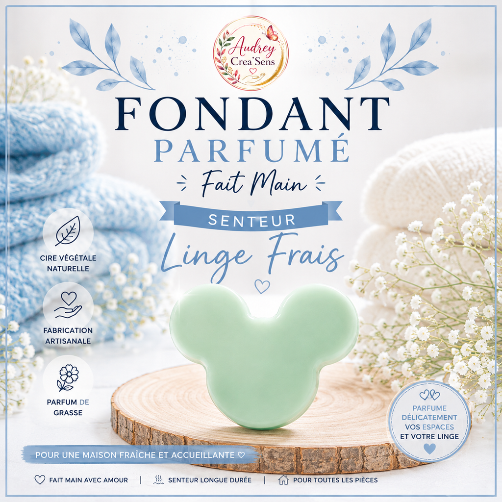 Fondant parfumé fait main senteur linge frais