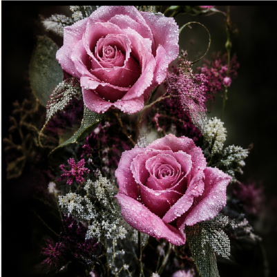 Diamant painting roses kit complet