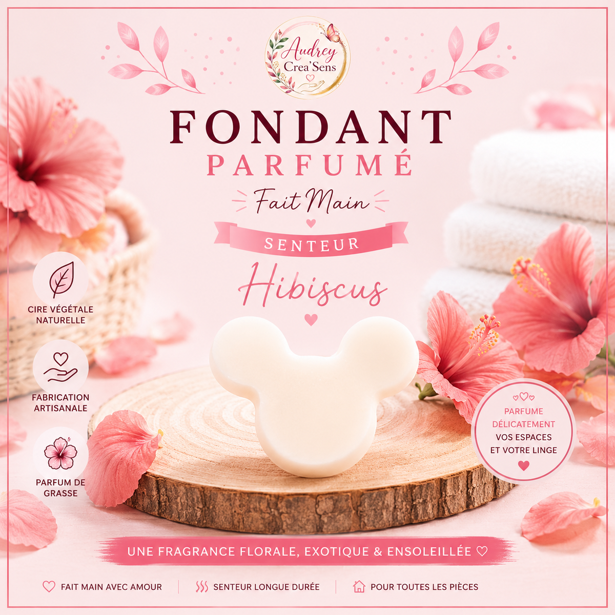 Fondant parfumé fait main senteur hibiscus