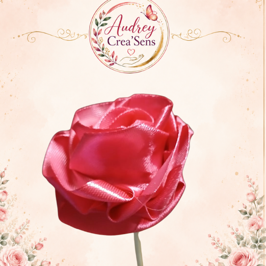 Rose satin fait main