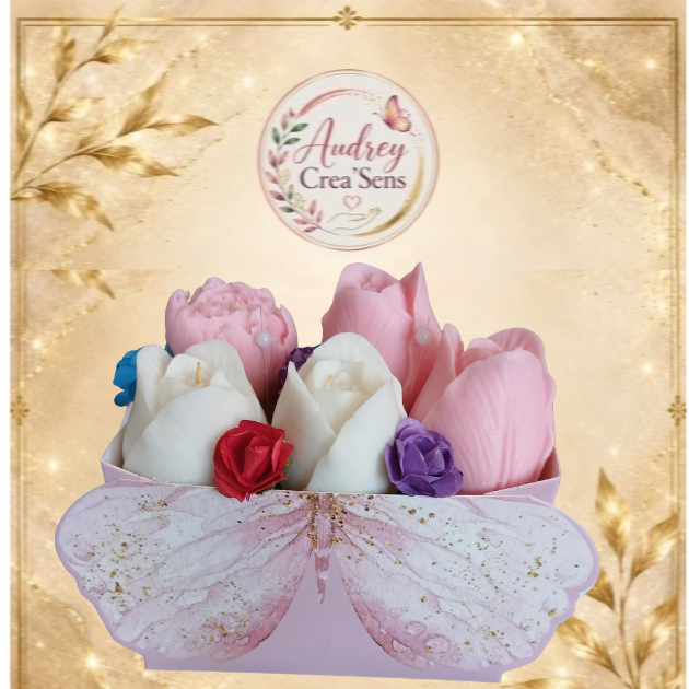 Bouquet de 5 fondants parfumés fait main senteur inspiré de one million et jasmin des anges