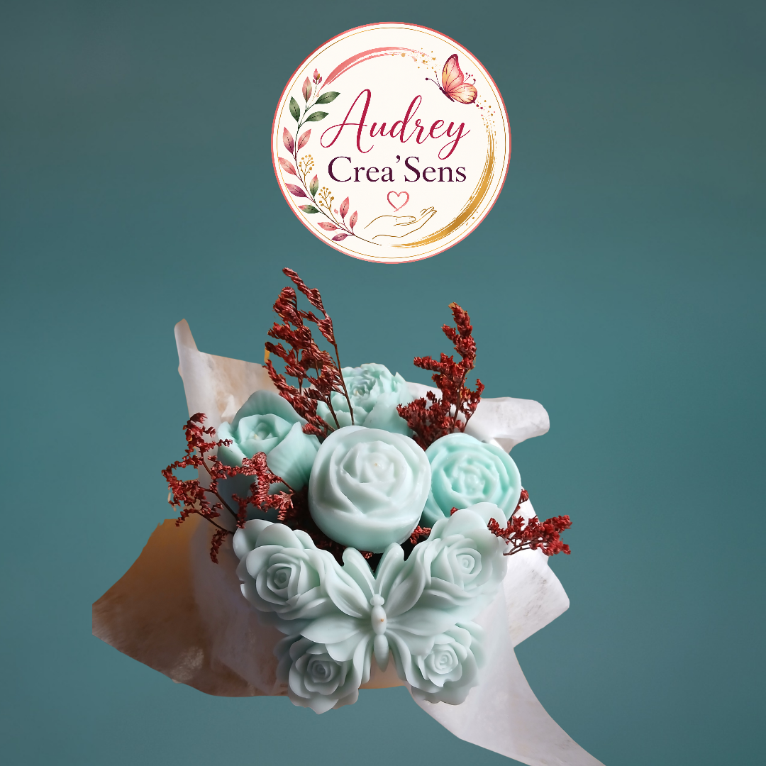 Bouquet de 5 fondants parfumés fait main senteur inspiré de miss dior et jasmin des anges