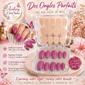 Faux ongles bandelettes rose foncé