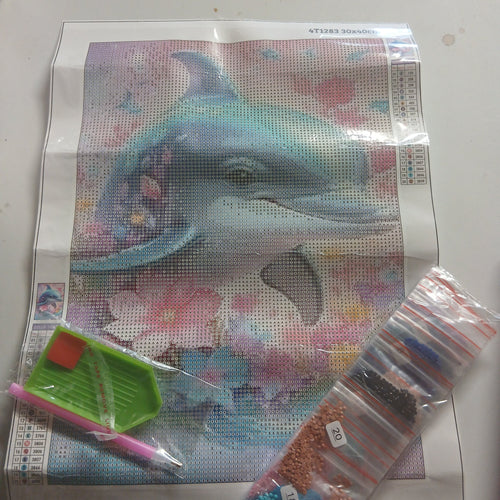 Diamant painting dauphin kit complet