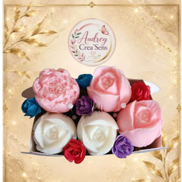 Bouquet de 5 fondants parfumés fait main senteur inspiré de one million et jasmin des anges