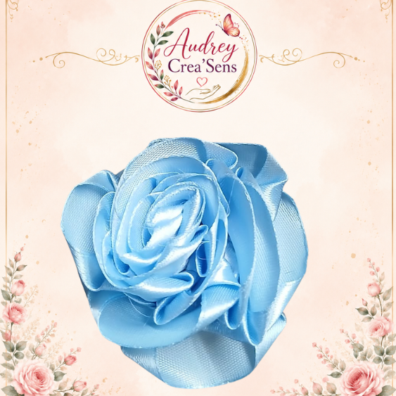Rose satin fait main