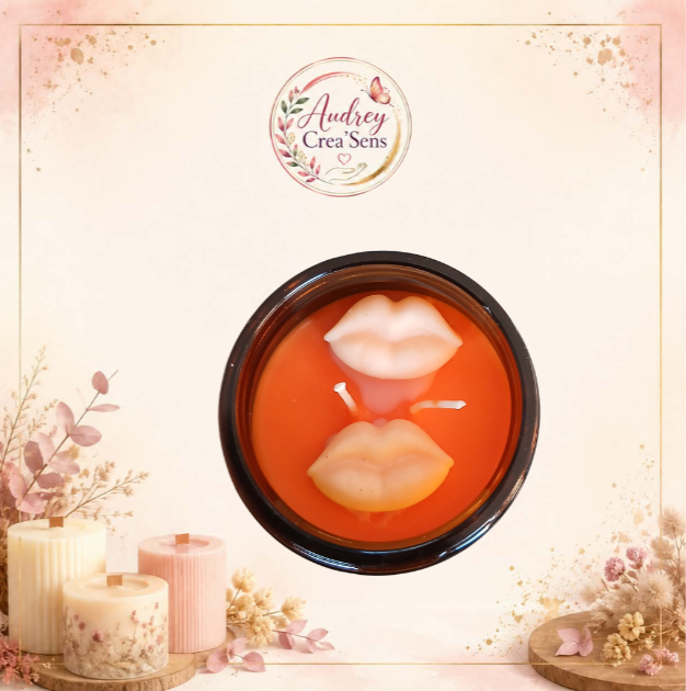 Bougie parfumée bijou fait main senteur framboise citron