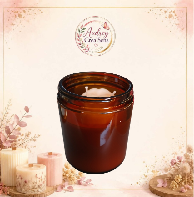 Bougie parfumée bijou fait main senteur framboise citron