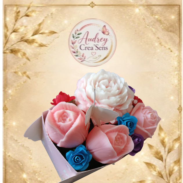 Bouquet de 4 fondants parfumés fait main senteur inspiré de one million et jasmin des anges