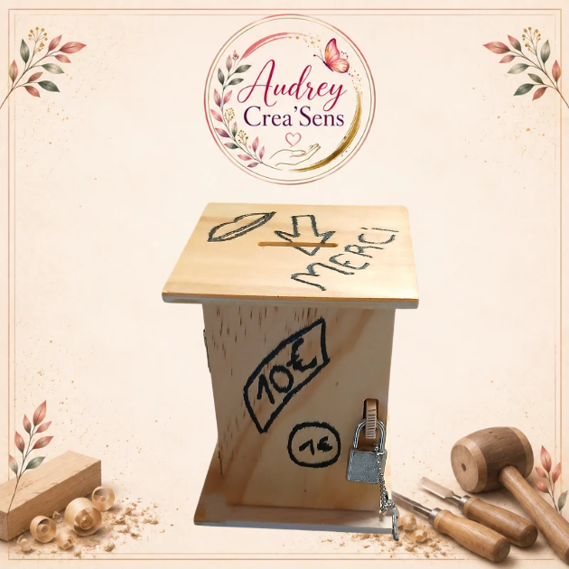 tirelire en bois personnalisable