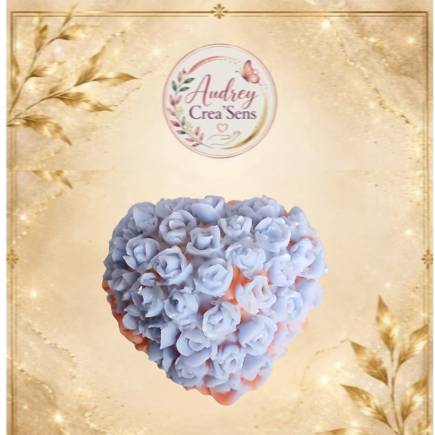 Fondant parfumé fait main coeur rose senteur monoi fruit de la passion