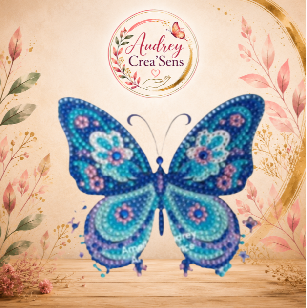 Papillon sur socle diamant painting