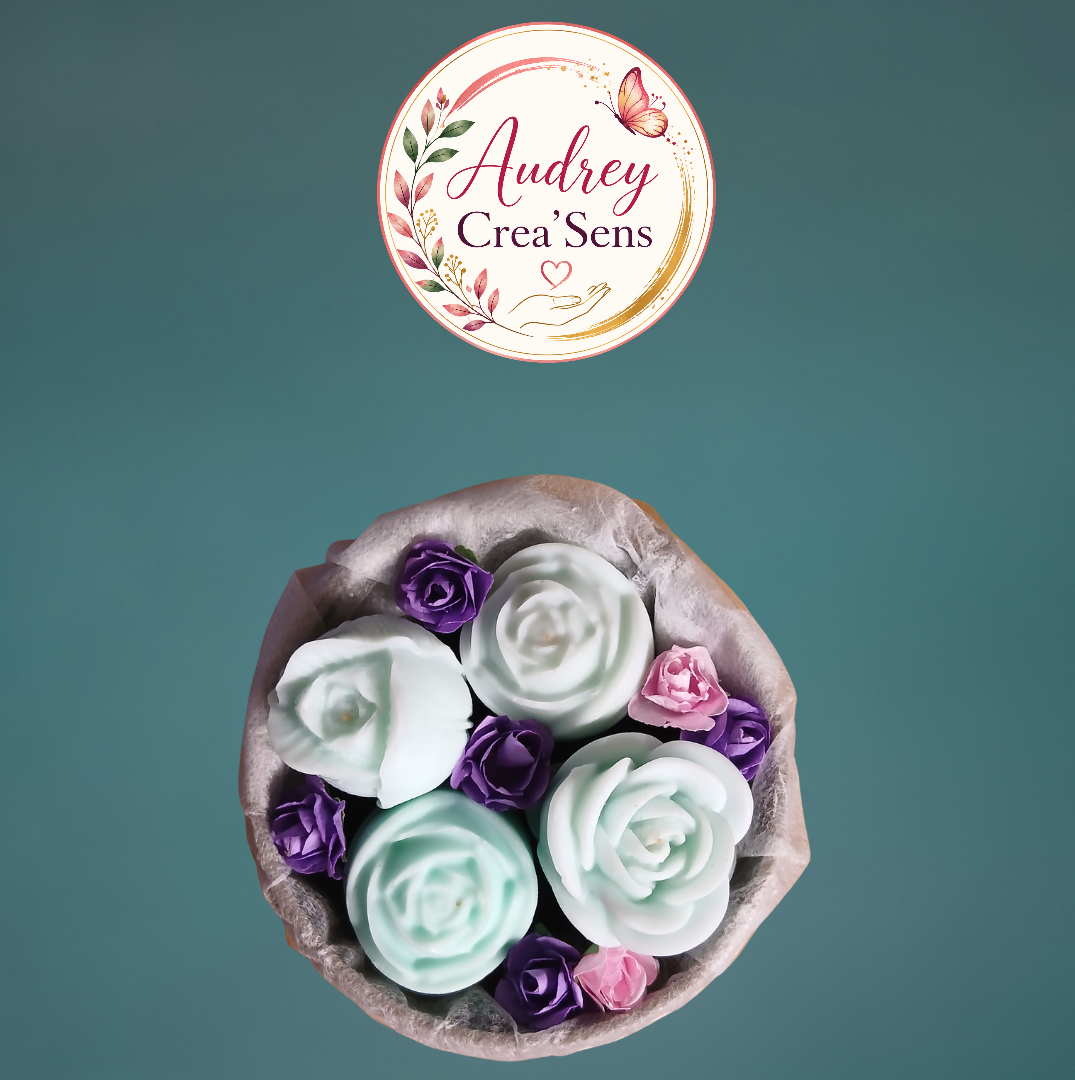 Bouquet de 4 fondants parfumés fait main senteur inspiré de miss dior et jasmin des anges