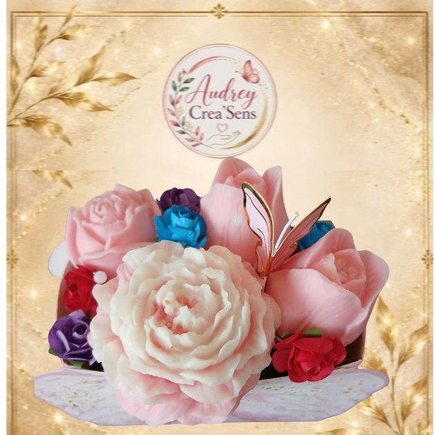 Bouquet de 4 fondants parfumés fait main senteur inspiré de one million et jasmin des anges