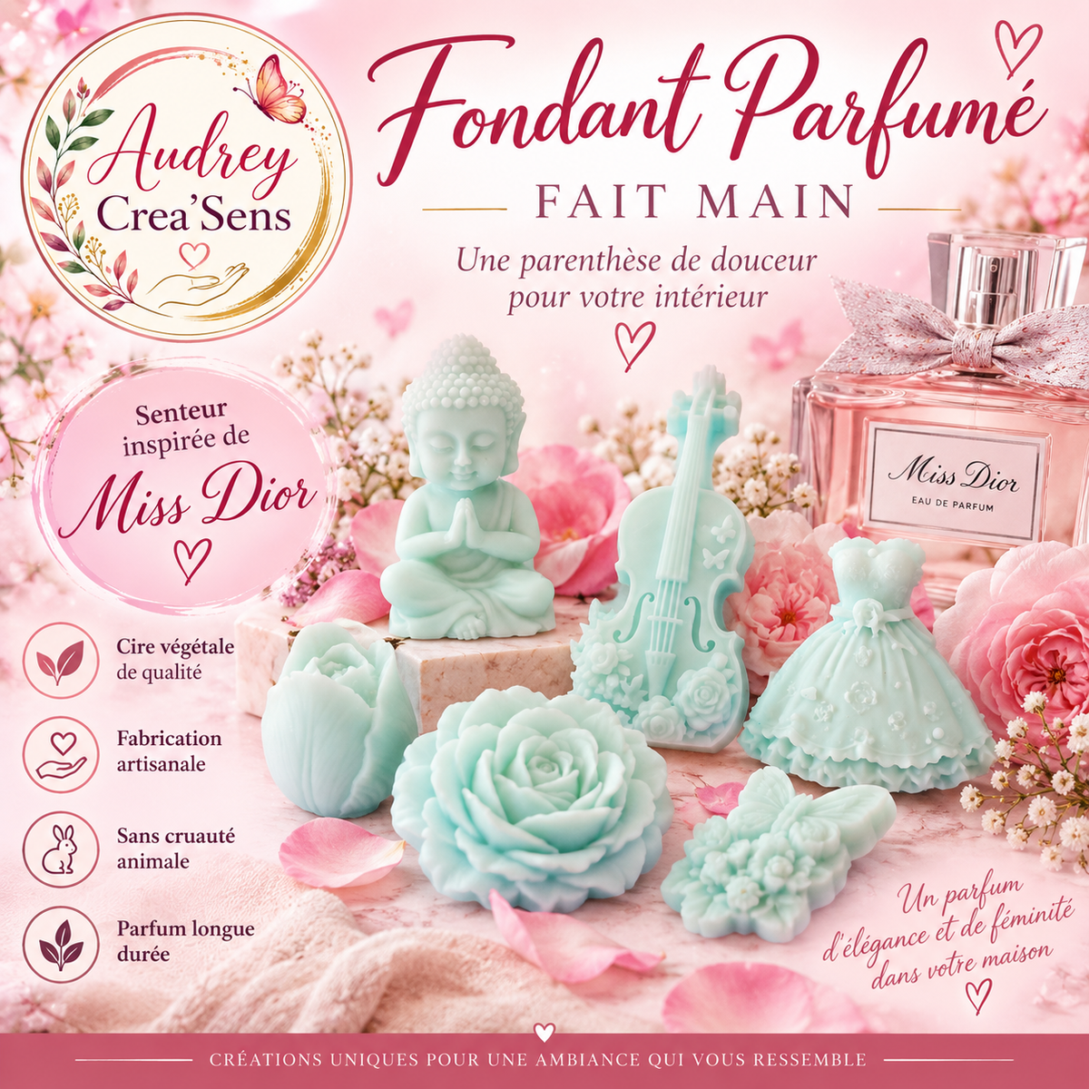 fondant parfumé fait main inspiré de miss dior