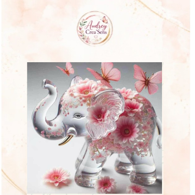 Diamant painting kit complet éléphant cœur