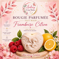 Bougie parfumée fait main senteur framboise citron cœur dragon