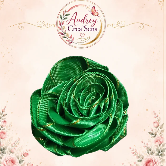 Rose satin fait main