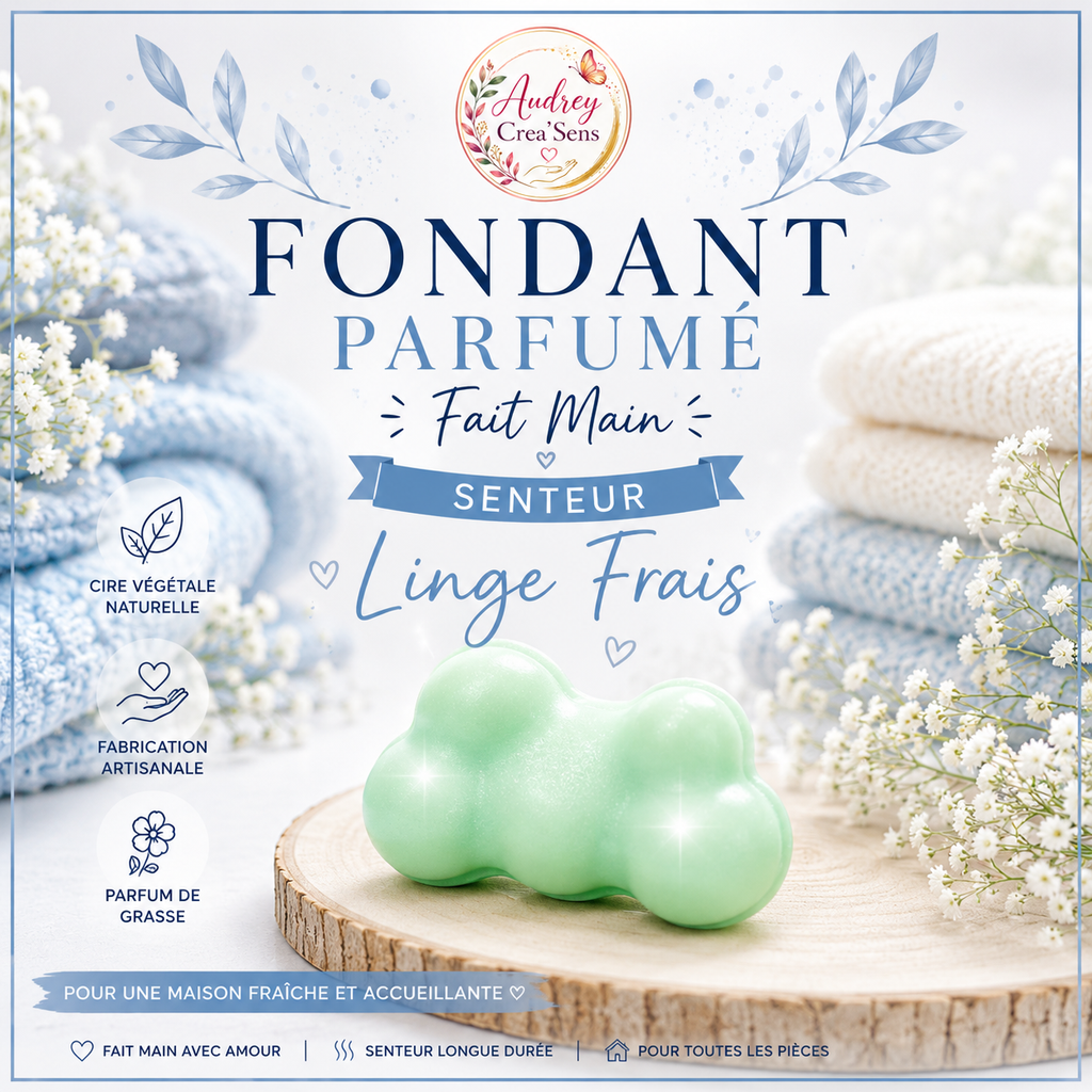 Fondant parfumé fait main senteur linge frais
