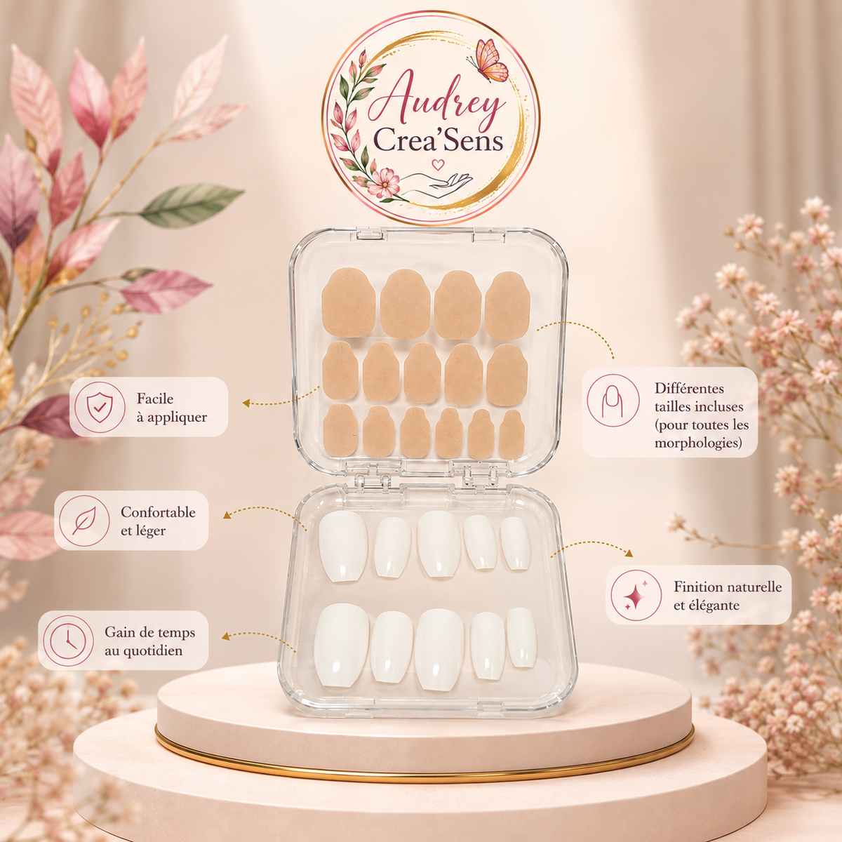 Faux ongles bandelettes blanc