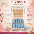 Faux ongles bandelettes bleu clair