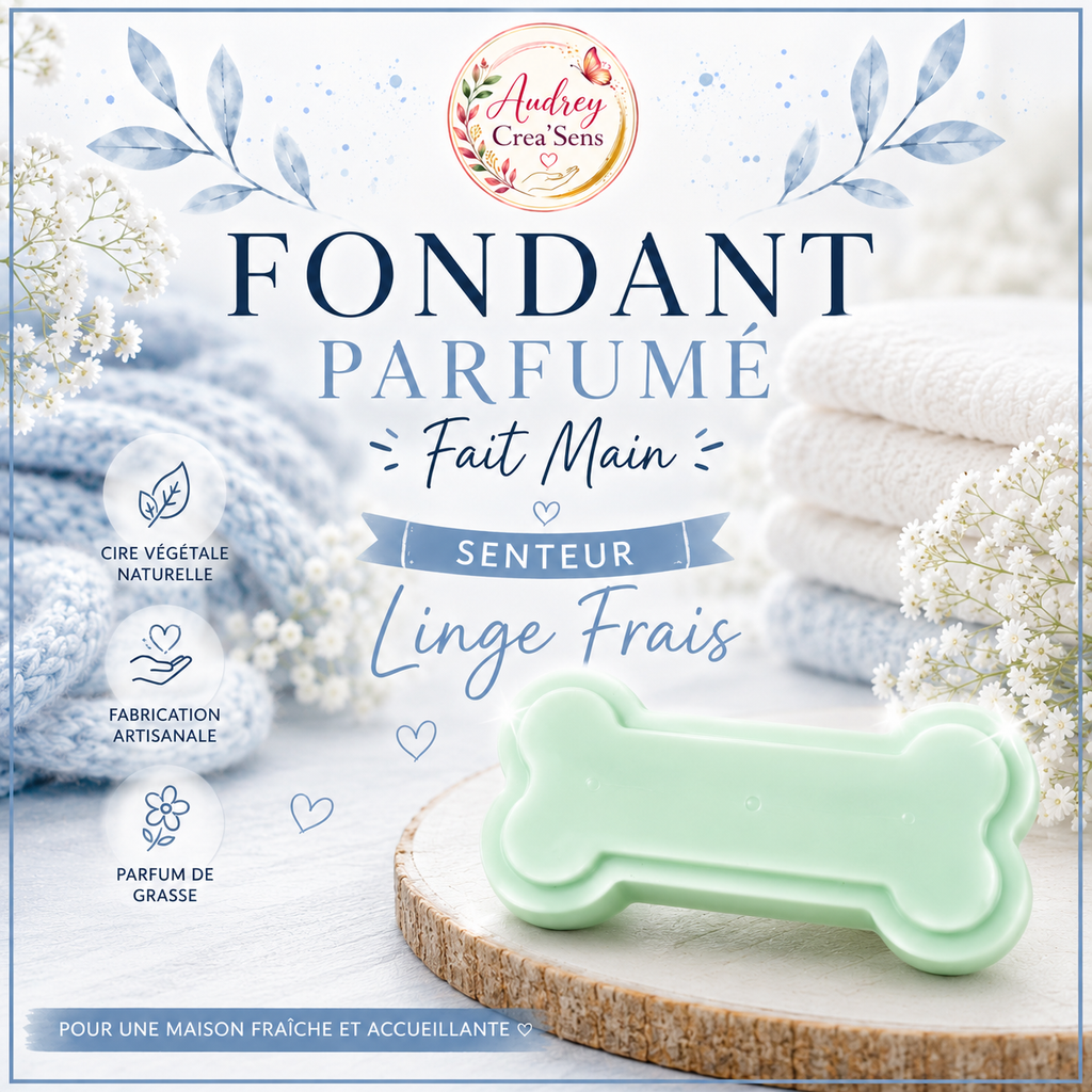 Fondant parfumé fait main senteur linge frais